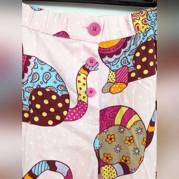 Nick and Nora Patchwork cat pajamas bottoms - Picture 2 of 6